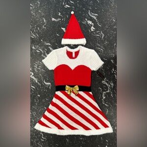 NWT No Boundaries Women's Juniors Santa Claus Short Sleeve Dress with Santa Hat